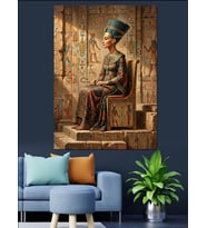 Antik Mısır Kraliçesi Nefertiti Portresi Dekoratif Kanvas - Mdf Ahşap Tablo