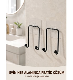 2'li Yapışkanlı Duvar Askısı Mutfak Banyo ve Ev İçin Askılık