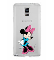Samsung Galaxy Note 4 Kapak Minnie Mouse Tasarımlı Şeffaf Silikon Kılıf