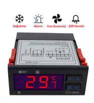 YATE10 STC9200 Dijital Çift Sensör Isı Kontrol Termostatı