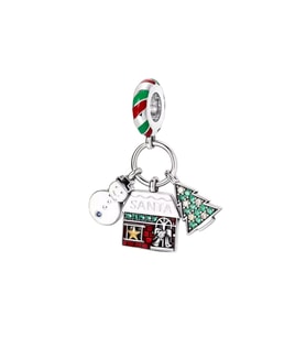 Kardan Adam, Karlı Ev ve Noel Ağacı Sallantılı Charm