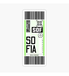 SOFIA Bulgaristan Ucak Sticker Biniş Kartı Sticker Etiket 17CM