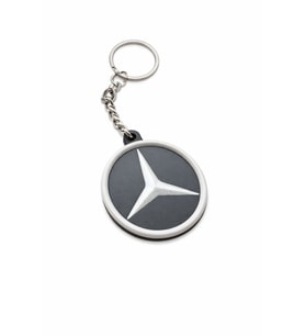 Mercedes Logo Anahtarlık – 3D Baskı Mercedes Araç Anahtarlığı – Araba Logolu Anahtarlık (Siyah - Beyaz)