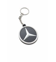 Mercedes Logo Anahtarlık – 3D Baskı Mercedes Araç Anahtarlığı – Araba Logolu Anahtarlık (Siyah - Beyaz)