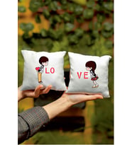 Love Tasarımlı 2'li Mini Dekoratif Yastık