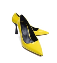 Vest Sarı Rugan (8cm) Topuk  Boyu Günlük Kullanım Stiletto