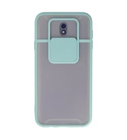 Samsung Galaxy J7 Pro / J730 Kılıf Palm Buzlu Kamera Sürgülü Silikon - Turkuaz