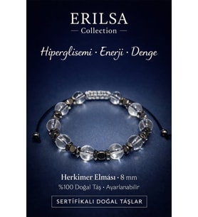 Sertifikalı Hiperglisemi Şeker Enerji ve Denge Bilekliği – Herkimer Elması (Herkimer Diamond) Taşı (Çok Renkli)