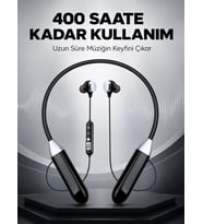 Mey İthalat® Spor İçin Bluetooth Boyun Kulaklığı Mikrofonlu Kablosuz Kulak İçi Müzik ve Telefon Kulaklığı