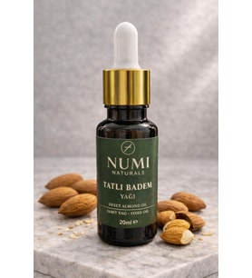 NUMI Naturals Tatlı Badem Yağı 20 ml %100 Saf Sweet Almond Oil Doğal Saç ve Cilt Bakım Yağı