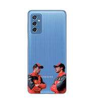 Samsung Galaxy M52 Uyumlu Carlos Sainz ve Charles Leclerc Formula 1 Desenli Şeffaf Kılıfı
