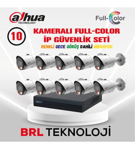 Dahua 10 Kameralı Full Color İp Güvenlik Kamera Seti