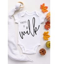Unisex Milk Baskılı  Kısa Kol Bebek Beyaz Çıtçıtlı Body Zıbın