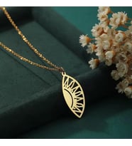 Kişiye Özel 925 Ayar Gümüş Şık Güneş Model Kolye (Gold)