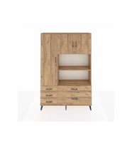 Arges Gardrop 7 Raflı 5 Çekmeceli 3 Kapaklı 132x30x195 Çam-Çam