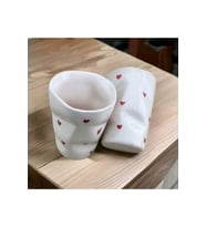 Buruşuk Espresso Seramik Mug Kupa Bardak 2li set (Beyaz)