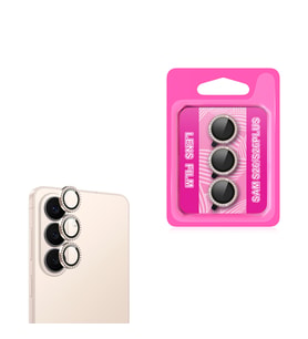 Galaxy S26 Kamera Lens Koruyucu CL-06 Renkli Taşlı Pembe-Gold