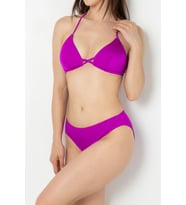 DoReMi Bağlama Detaylı Normal Bel Bikini Takım (Mor Cilt)