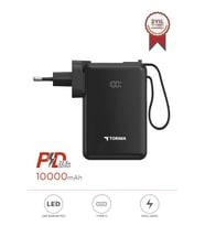 Torima TRM-1017 Siyah 10000 mAh Type-C Taşınabilir 22,5 W Hızlı Şarj Dijital Göstergeli Powerbank