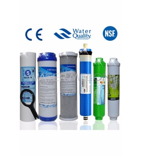 Açık Kasa Su Arıtma Cihazı Filtre Çift Karbonlu 6 Aşama Filtre Seti (nsf Onaylı Vontron Membranlı)