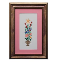 e38 EL İŞÇİLİĞİ VAZOLU BUKET TEZHİP TABLO 41 * 27 cm - 1789