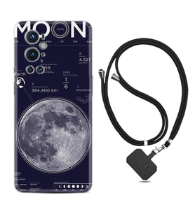 Tecno Spark 9 Pro Kılıf Resimli Boyun Askılı İpli Desenli Silikon Moon info 1424