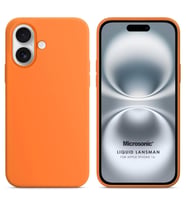 Microsonic Apple iPhone 16 Kılıf Liquid Lansman Silikon Turuncu (Turuncu)
