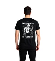 Erkek Fitness Kafatası Baskılı Motivasyon Tişört Dumbbell Desen Günlük Spor Giyim Rahat Modern Şık