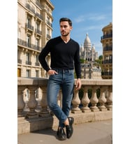 Erkek Açık Mavi Straight Fit Jean Pantolon