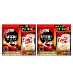Nescafe Classic Eko 200 gr ve 200 gr Coffe Mate Ayrılmaz 2 li Paket x 2 Adet
