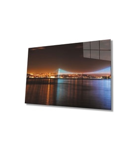 Miyrem Glasses Collection -A1^#  Istanbul Boğazı Manzara Cam Tablo (Çok Renkli)