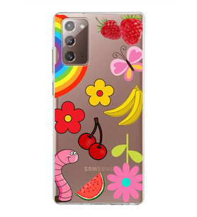 PrintiFy Samsung Galaxy Note 20 ile Uyumlu 1mm Slim Fit Water Color 5 Baskılı Şeffaf  Kılıf