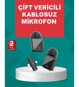 Profesyonel Ses Kayıtları İçin 2’li Kablosuz Yaka Mikrofon Seti