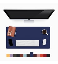 Lindos Deri Masa Pedi, Büyük Mouse Pad, Gaming Oyuncu Mause Pad, Ofis ve Ev İçin Masa Altlığı (Lacivert)
