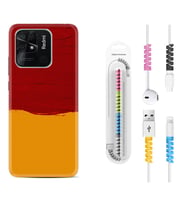 Xiaomi Redmi Note 7 8 9 Pro 10 2022 10 Pro 10S Kılıf Kablo Koruma Spiral Silikon Sarı Kırmızı Boya 1708