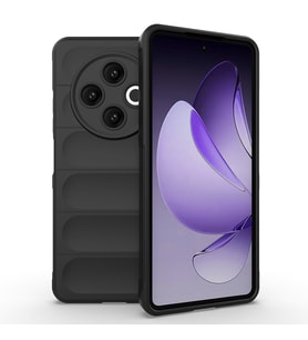 Lexroo Tecno Spark 30 4G Kılıf Esnek TPU Oyuklu Arka Yüzey Tasarımlı Etnik Silikon Kılıf - Siyah