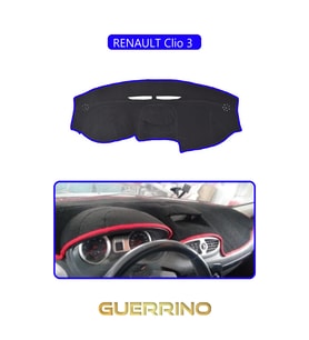 RENAULT Clio 3 TORPİDO KORUMA HALISI MAVİ KENAR