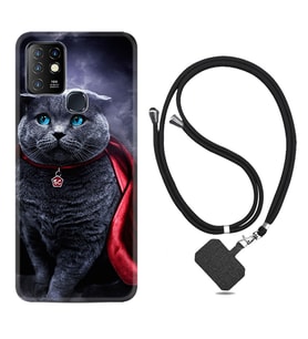 INFINIX Hot 8 9 10 11S Hot 10 Play 10T Kılıf Boyun Askılı Silikon Super Cat 1666