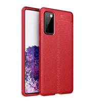 Samsung Galaxy S20 FE Deri Görünümlü Silikon Kırmızı