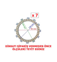 Cf Moto Nk250 Debriyaj Balatası 7 Li (2022 Öncesi) 12T A Kalite 95-120-134