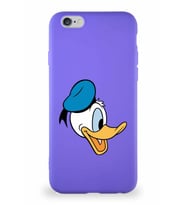 Apple iPhone 6S Soft Premier Kapak Donald Duck-F Tasarımlı Silikon Kılıf - Mor (Şeffaf)