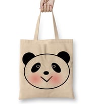 Sevimli Panda Bez Çanta Uzun Saplı
