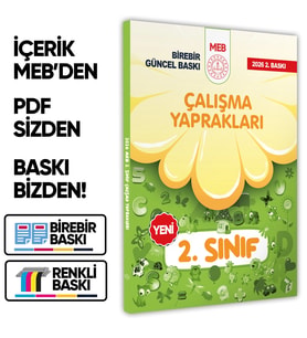 2026 MEB İlkokul 2.Sınıf Çalışma Yaprakları TÜM DERSLER Etkinlikli Eğlenceli S. Bankası BASKI ÜCRETİ