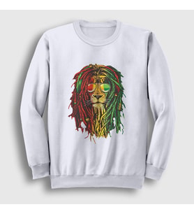 Presmono Unisex Beyaz Lion Bob Marley Sweatshirt 265129tt