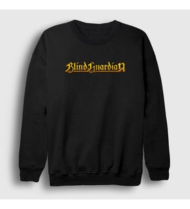 Presmono Unisex Siyah Logo Blind Guardian Sweatshirt 19905tt