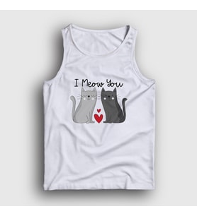 Presmono Unisex Beyaz I Meow You Kedili Sevgili Atlet 458703tt