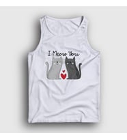 Presmono Unisex Beyaz I Meow You Kedili Sevgili Atlet 458703tt