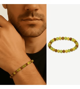 Mat Multicolor Renk Natural Form Doğal Damla Kehribar Erkek Bileklik