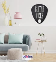 Guitar Picks Lazer Kesim Metal Duvar Dekoru
