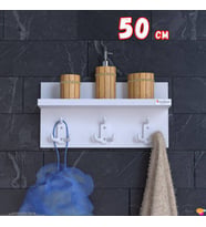 Modilayn Kedi Serisi 46,4x18 cm, 3’lü Banyo Askısı Seti: 9 Kancalı Raflı Düzenleyici, Yer Tasarrufu.